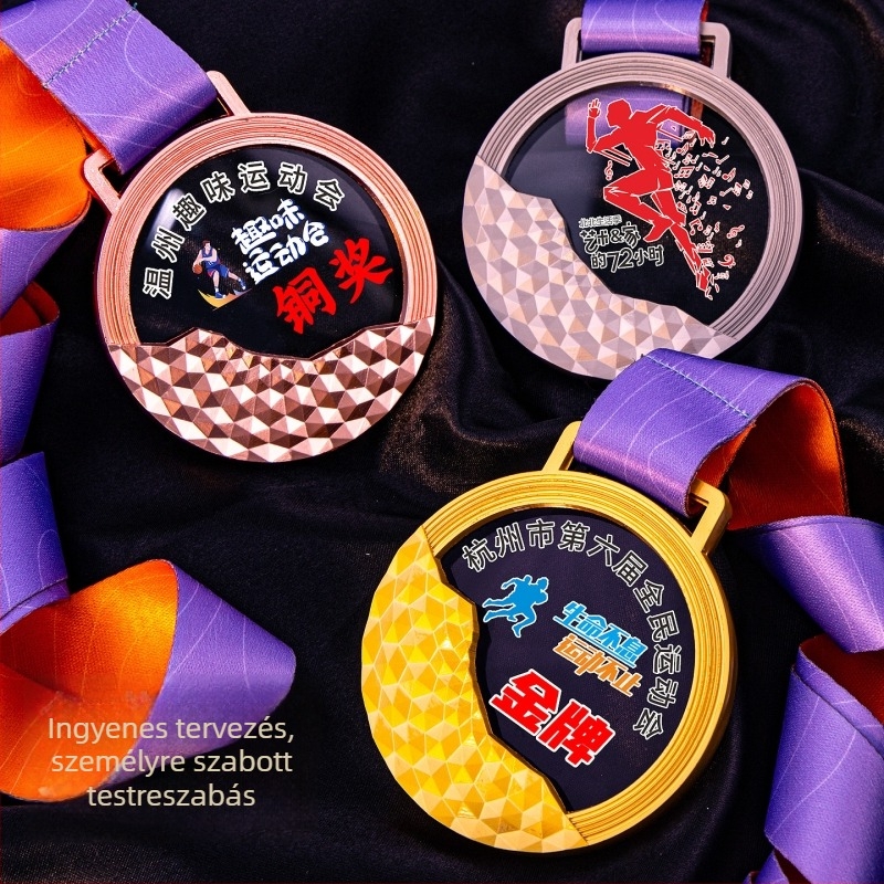 Személyre szabott kristály érme maratonra és gyerekek sporteseményeire – emlékérem