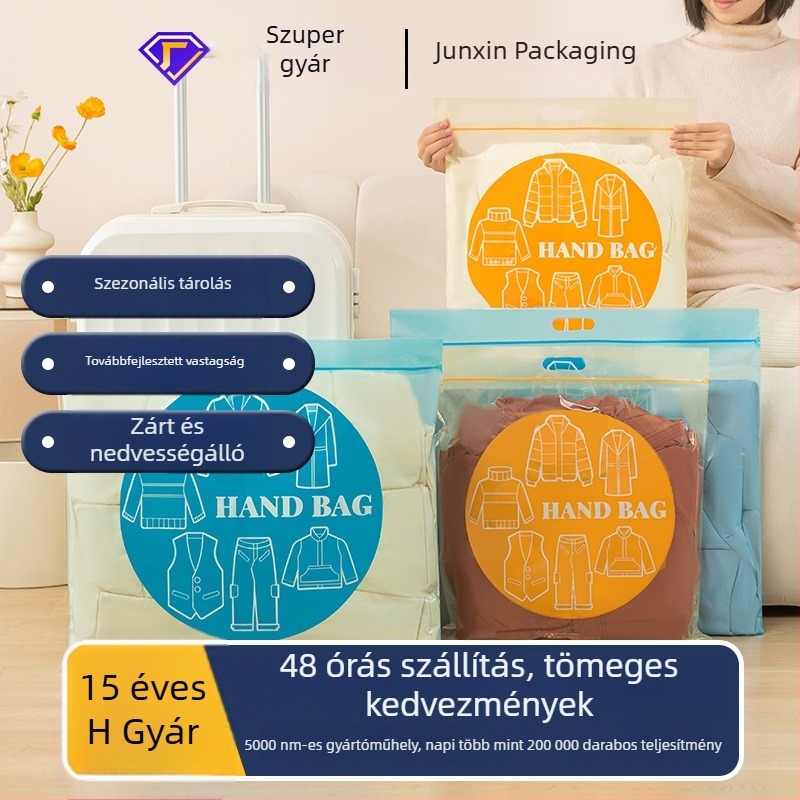 Pehelykabát tároló táska, ruházat rendezésére szolgáló speciális táska, utazáshoz kompakt tömörítő táska