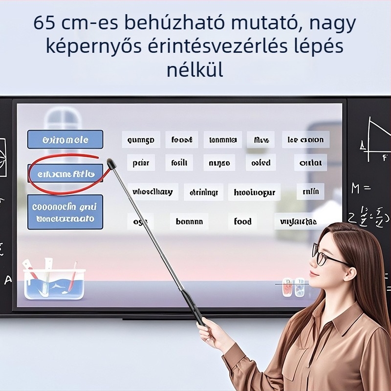 Tanároknak tervezett, többfunkciós kinyíló tanári mutató, oldalváltó toll, PPT távirányító toll, akkumulátor kijelzővel és időzítővel, Seewo táblával kompatibilis