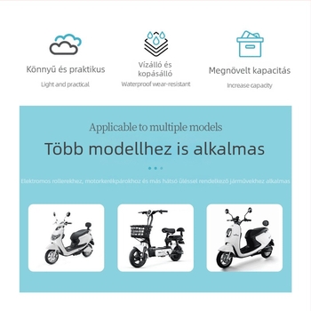 Hátsó akasztós tároló táska elektromos kerékpárhoz, hely a sisaknak, esőkabátnak és telefonnak