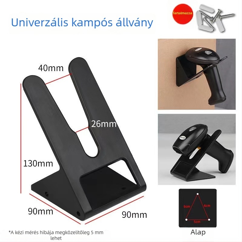Fali tartó és szerelvénylemez univerzális vonalkód-olvasóhoz
