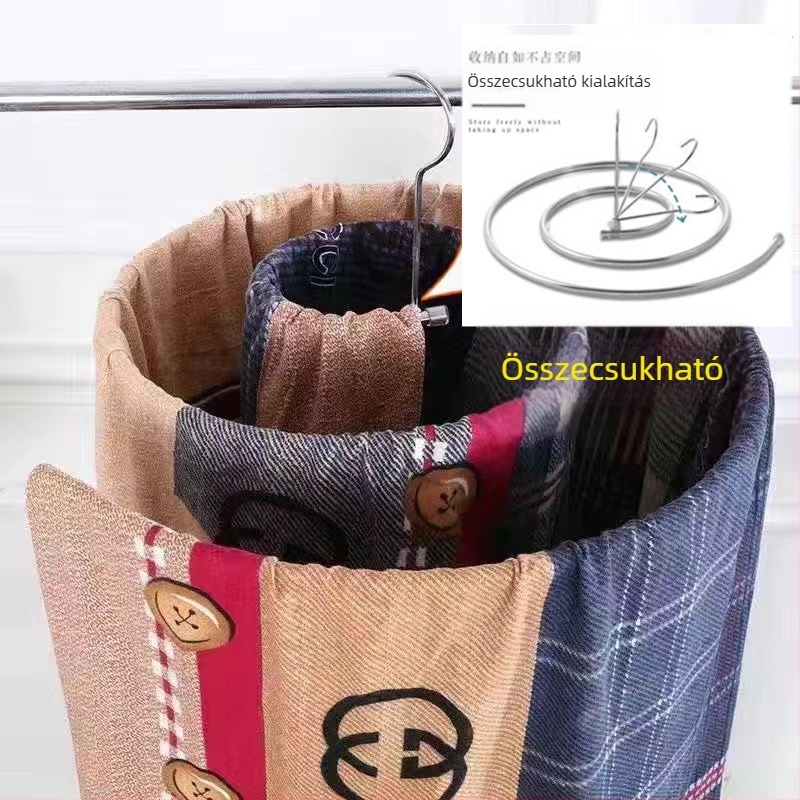 Rozsdamentes acélból készült kerek spirális szárítóállvány ágyneműk, paplanok számára; balkonra vagy beltérre