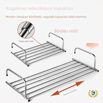 Összecsukható rozsdamentes acél ruhaszárító és tároló állvány beltérre