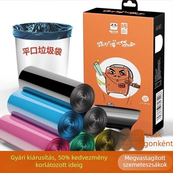 Háztartási szemeteszsákok vastagított anyagból, 100 darab, sík szájú, nagy méret irodának, közepes méret kollégiumhoz, színes