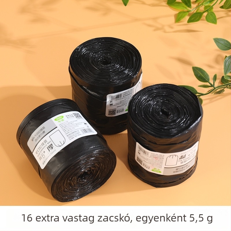 Színes, megerősített szemeteszsákok sík szájú dizájnnal, egyszer használatos háztartási műanyag zacskók, nagy mennyiségben kaphatók