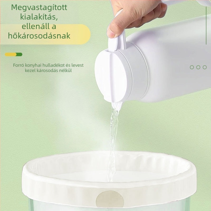 Zöld bambusz illatú hordozható szemeteszsákok, vastagok, szakadásállóak, húzózsinóros, háztartási, irodai és konyhai használatra