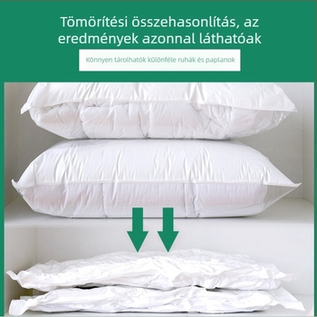 Tejfehér, részben átlátszó vákuumos tároló tasak ruhákhoz és paplanokhoz