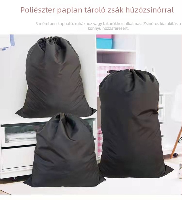 Nagy húzózsinóros tároló táska paplanhoz és ruhákhoz