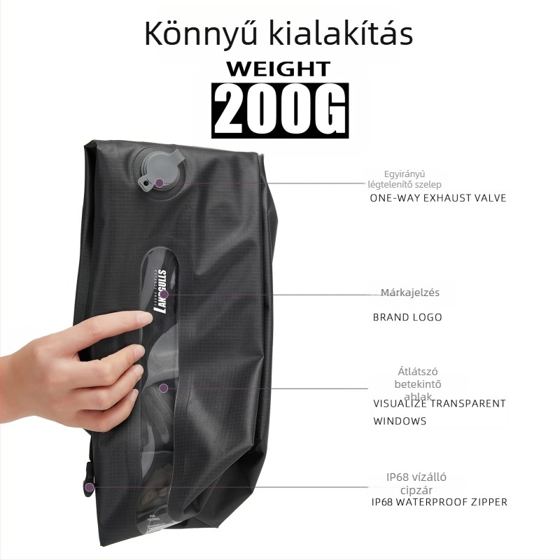 Pumpa nélküli légmentesen záródó kompressziós táska utazási ruhákhoz, nedvességálló, hordozható tároló