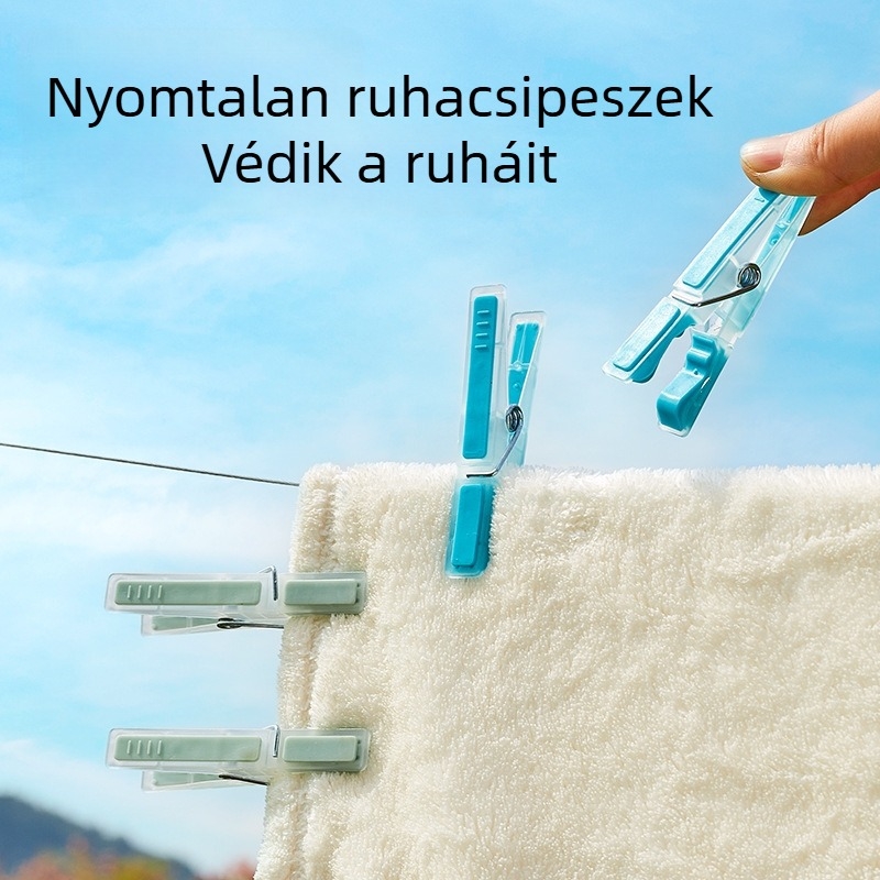 Színes műanyag ruhacsipesz szélálló szárításhoz – fehérneműk, zoknik, ingek és nyakkendők számára – négy darabos készlet