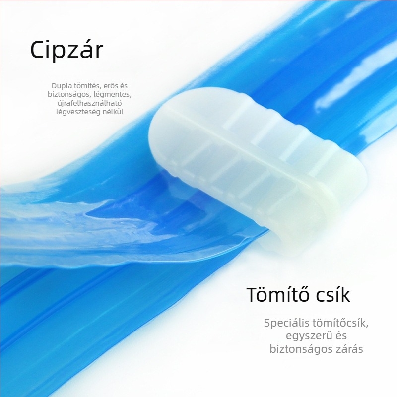 Átlátszó vákuumos tároló zacskók, tömörítő zacskók, több méretben, extra vastag, zárható