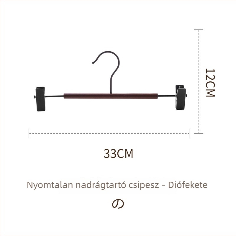 Fából készült ruhatartó vállfa nadrágklipszekkel, csúszásmentes, nordic stílusú