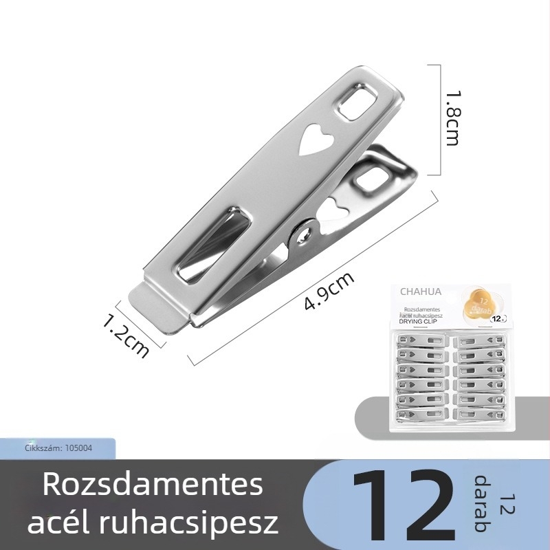 Camellia rozsdamentes acél ruhacsipesz – multifunkcionális, szélvédett rögzítő ruhákhoz, paplanokhoz és zoknikhoz; lenyomat nélkül, erős babáknak és felnőtteknek