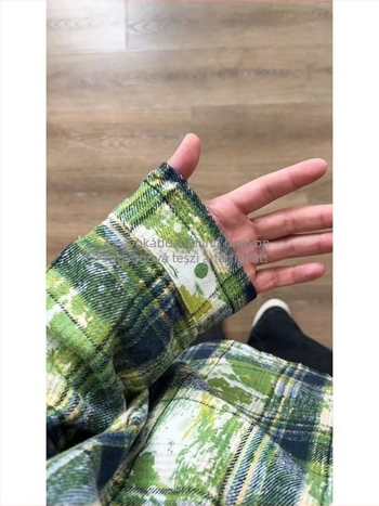 Tie-dye zöld kockás ing férfiaknak, hosszú ujjú, tavasz–ősz, tiszta szabás, kiváló minőségű dizájn, amerikai stílus