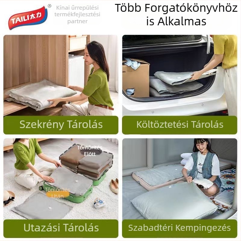 Oxford szövésű vákuumos tömörítő tasak, újrahasználható, vastag és tartós, ruhák és paplanok tárolására