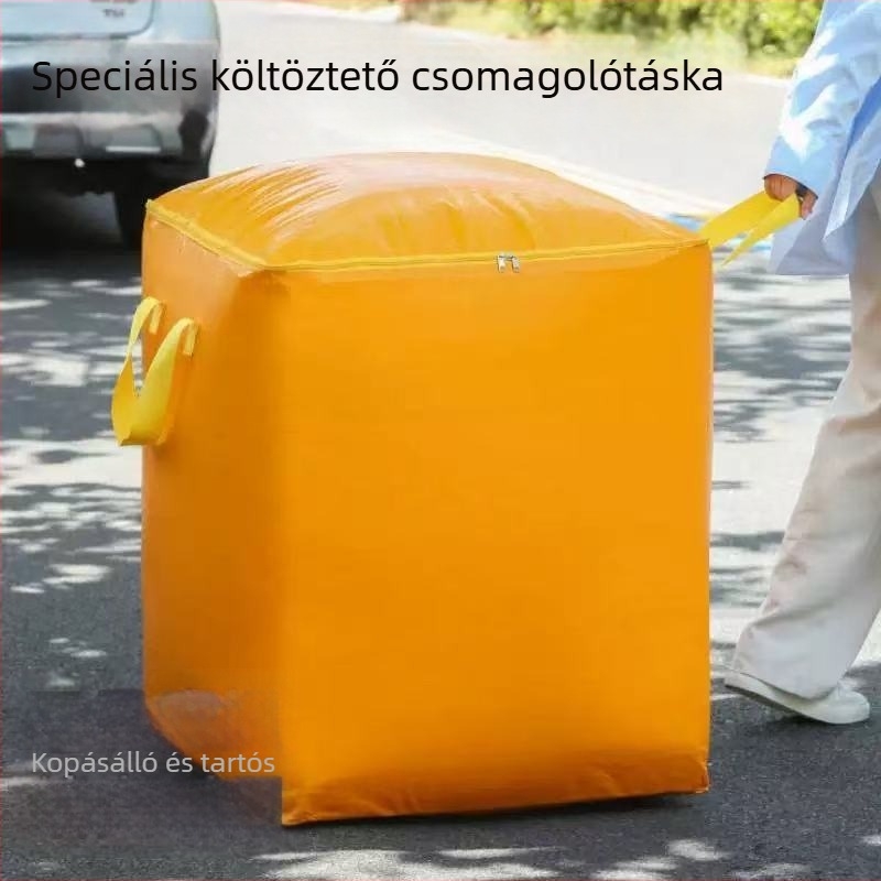 Költözőcsomagoló táska, rendkívül nagy kapacitású, összecsukható, vastag, kopásálló, vízálló és porálló, dupla fogantyúval, ágynemű és ruhák tárolására