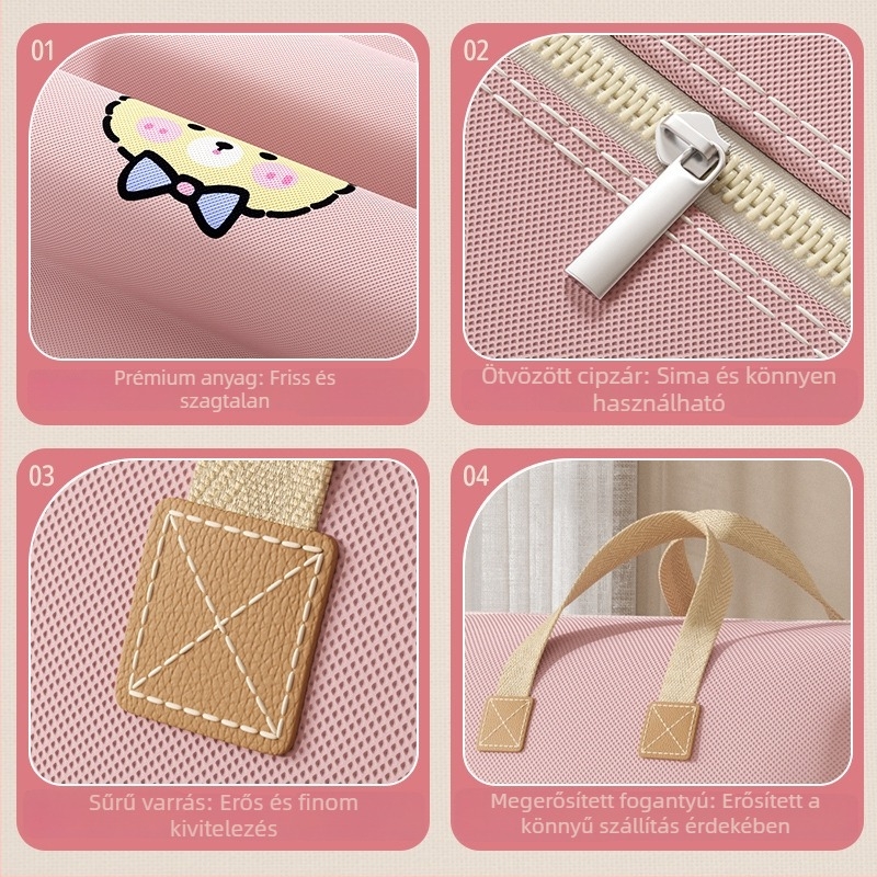 Nagy kapacitású nem szőtt quilt tároló táska, kocka alakú