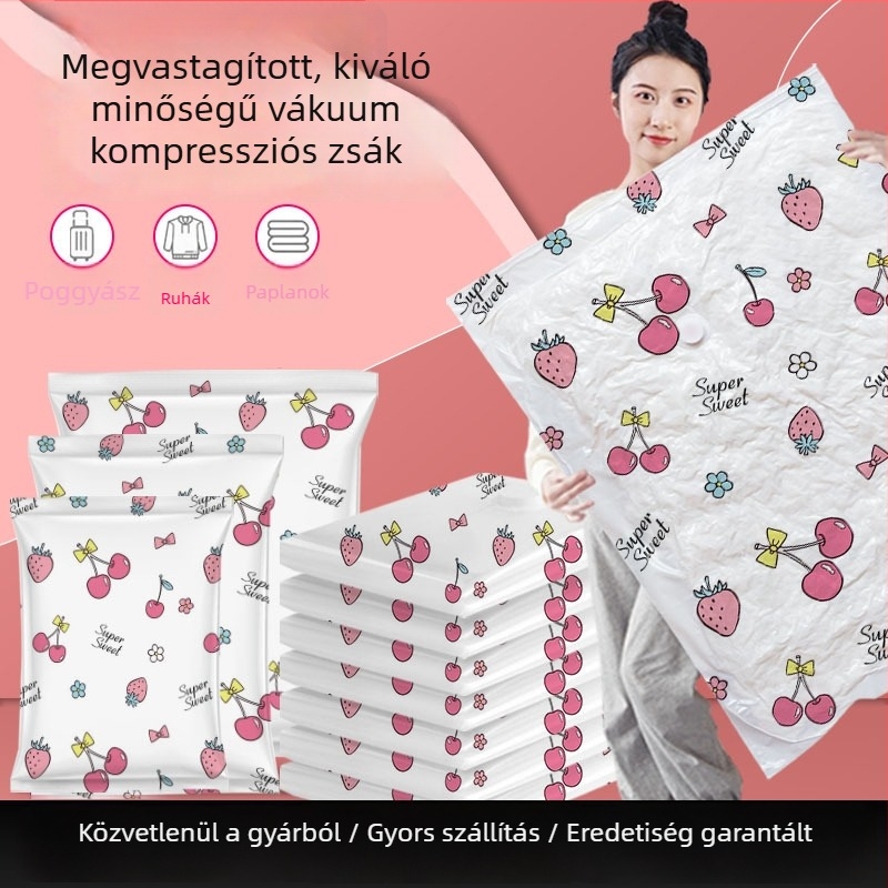 Vastagított XXL vákuumos tároló táska ruhákhoz és paplanokhoz, otthoni rendszerező táska