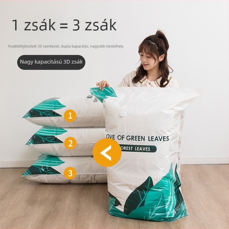 Vákuumos tároló tömörítő zsák paplanhoz és ruhákhoz, pumpával, otthoni vagy utazási használatra