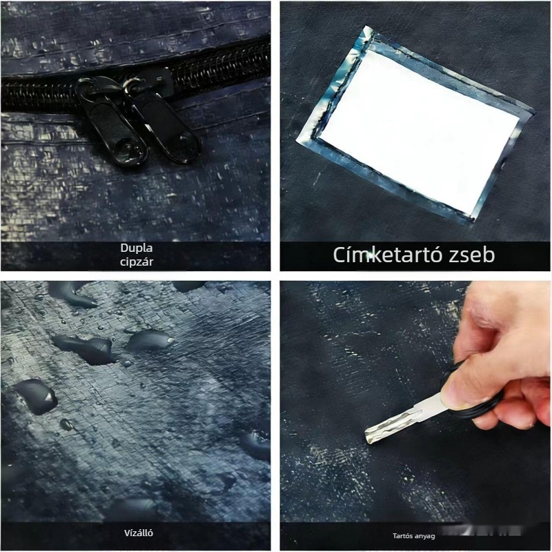 PE szövött táska filmbevonattal, összecsukható költöztető táska megerősített alappal, vízálló ágyneműtároló táska
