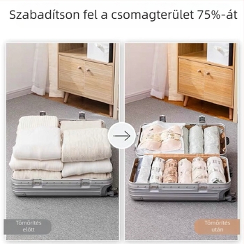 Kézzel görgő vákuum-kompressziós táska utazáshoz — pumpa nélkül zárt ruhatárolás a bőröndben