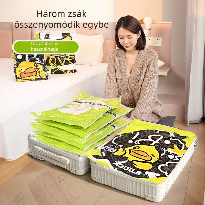 Pumpa nélküli vákuumos tömítő zsák paplanok és ruhák tárolására – 3D tárolózsák
