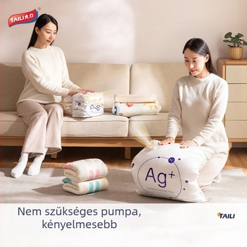 Taili antibakteriális vákuumos tömítő tasak ruhák tárolására, háromdimenziós tömörítés költöztetéshez