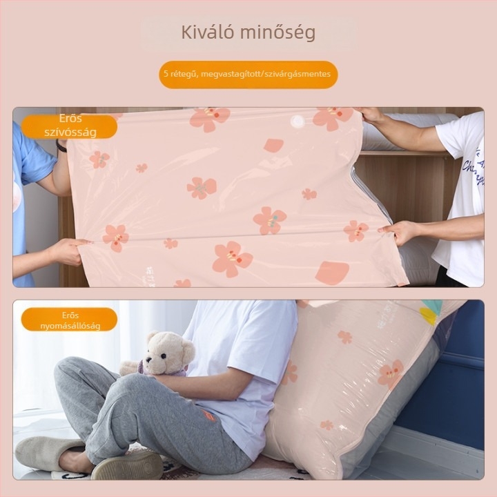 Duotuo Sakura-stílusú vákuum tömörítő tasakok ruhák és paplanok tárolására, 3D tömörítés költöztetéshez