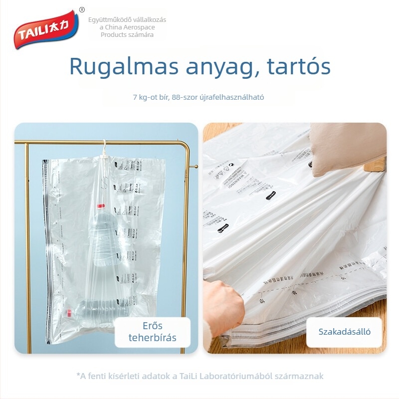 Taili vákuumos tömörítő táska ruháknak, függő tároló, pumpa nélkül, porvédő