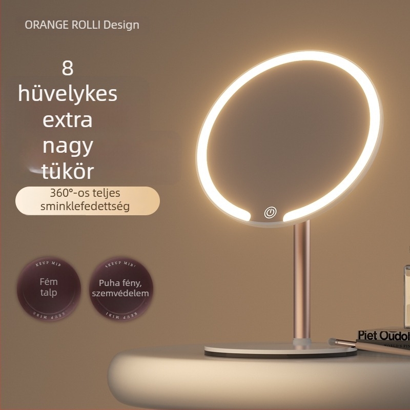 LED-es világítású sminktükör, asztali, otthonra, kollégiumi szobába vagy irodába