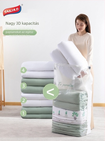 A5L vákuum tömítő tasak paplanok és ruhák számára, pumpa nélkül, helytakarékos tárolás
