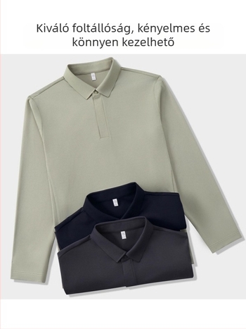 Őszi férfi hosszú ujjú polo felső – üzleti és hétköznapi stílus