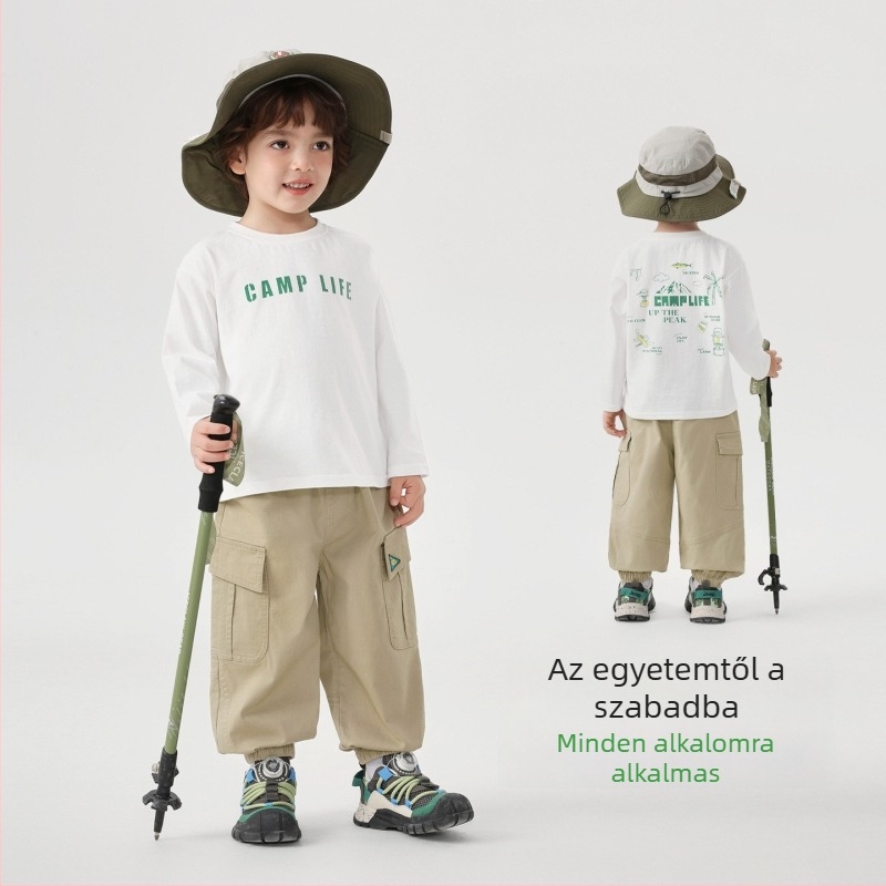 Gyerekek hosszú ujjú antibakteriális póló fiúk számára, bőrbarát, nedvszívó, tavaszi alapréteg U17088