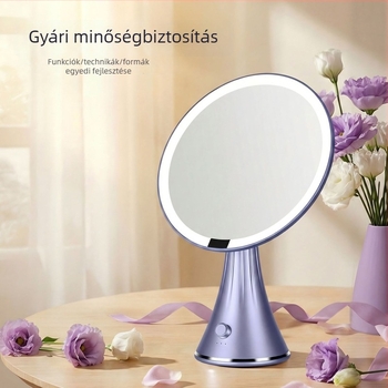 LED sminktükör intelligens érintésvezérléssel és háromszínű világítással – asztali sminktükör