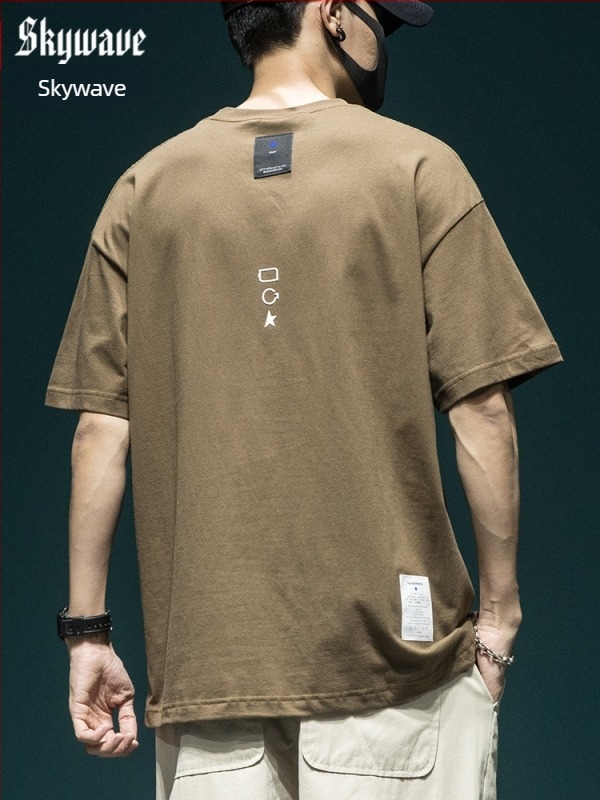 Férfiaknak laza szabású rövid ujjú póló streetwear stílusban, 280 g sűrű pamut, nagy méretek