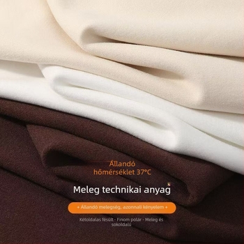 Férfi hosszú ujjú felső brushed velúr textúrával, középmagas gallérrel, egyszínű őszi-téli szezonra