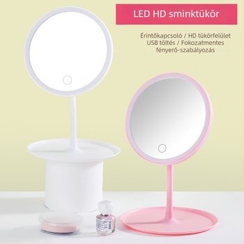 LED asztali sminktükör, állítható fényerővel és okos funkciókkal – otthonra vagy kollégiumba