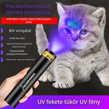 UV365 Wood lámpa – hordozható zseblámpa lilás fénnyel bankjegyek ellenőrzésére és fluoreszcencia észlelésére