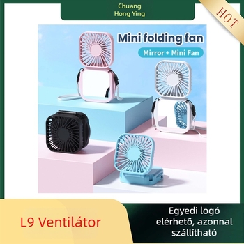 Mini nyakba akasztható, összecsukható ventilátor, USB-s újratölthető, hordozható kültéri használatra — ajándék az irodába