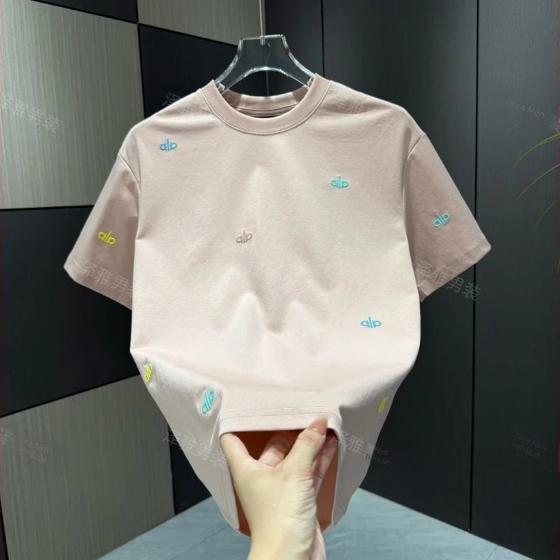 Nyári koreai stílusú férfi rövid ujjú T-shirt betűgrafikával, minimalist és stílusos