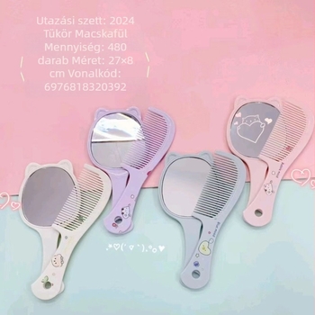 Hordozható sminktükör fogantyúval, HD kozmetikai tükör szépségszalonhoz