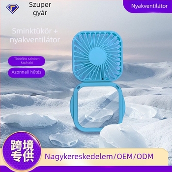 Mini nyakba akasztható összecsukható ventilátor, USB-töltésű, hordozható kültéri használatra és irodai ajándék
