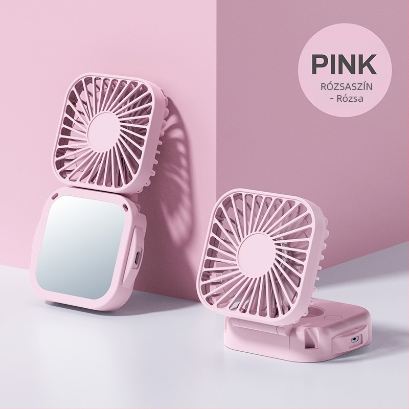Mini nyakba akasztható összecsukható ventilátor, USB-töltésű, hordozható kültéri használatra és irodai ajándék