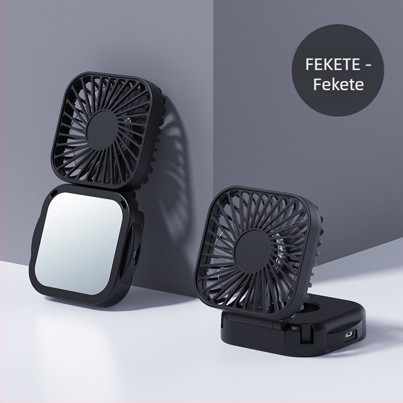 Mini nyakba akasztható összecsukható ventilátor, USB-töltésű, hordozható kültéri használatra és irodai ajándék