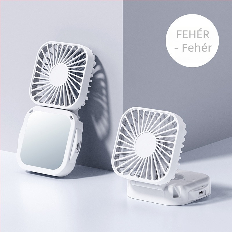 Mini nyakba akasztható összecsukható ventilátor, USB-töltésű, hordozható kültéri használatra és irodai ajándék