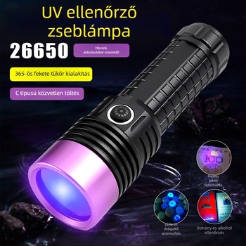 Új lila UV zseblámpa 365 nm-es fluoreszcenciával ékszerekhez: hitelesítés és olajfolt detektálás, 60W