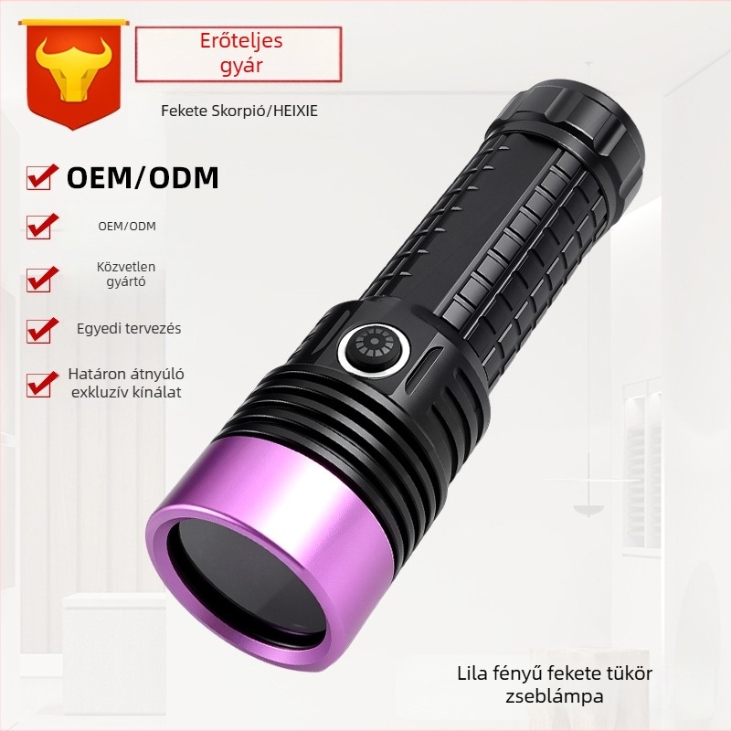 Új lila UV zseblámpa 365 nm-es fluoreszcenciával ékszerekhez: hitelesítés és olajfolt detektálás, 60W
