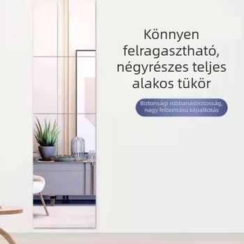 Akril falra szerelt teljes hosszúságú tükör, törésálló öltözködési tükör fürdőszobába és otthonra