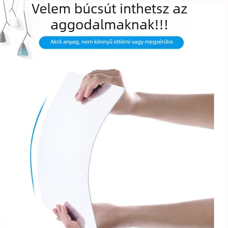 Akril falra szerelt teljes hosszúságú tükör, törésálló öltözködési tükör fürdőszobába és otthonra