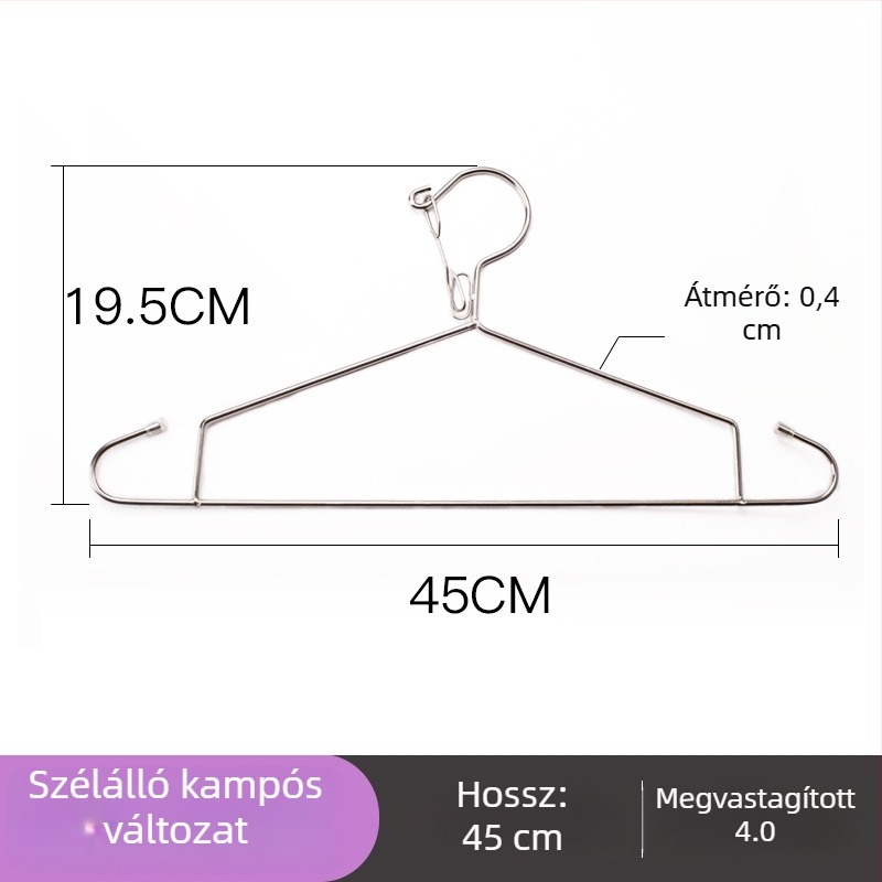 Rozsdamentes acél ruhatartó és szárító állvány, csúszásmentes, otthoni használatra, 10 darabos készlet